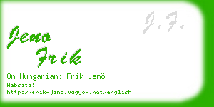 jeno frik business card